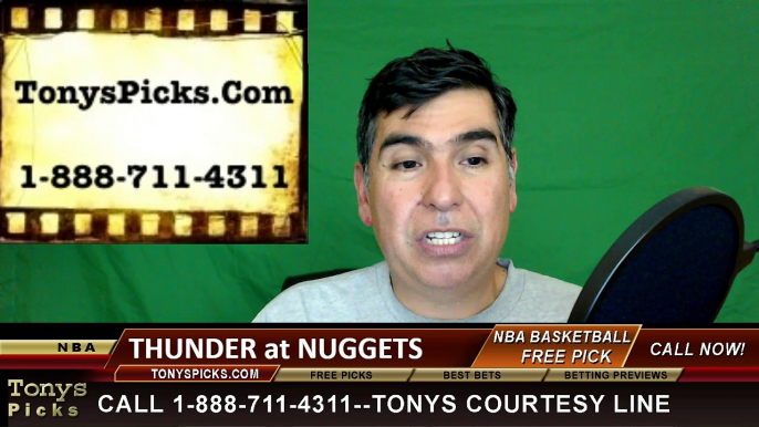 Denver Nuggets vs. Oklahoma City Thunder Free Pick Prediction NBA Pro Basketball Odds Preview 4-5-2016