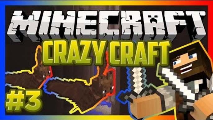 Minecraft Crazy Craft! Modded Survival (Ore Spawn Mod) Ep.3 "IM A BAT!"