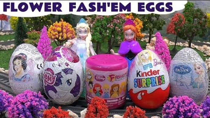 Disney Princess Fashem Surprise Eggs Frozen MLP Kinder Barbie Thomas Play Doh Fash'em Elsa Anna