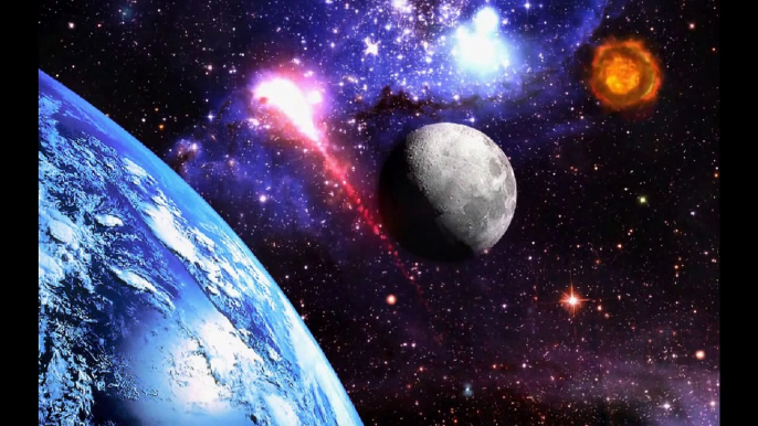 Earth and the Moon photoshop after effects, flash animation