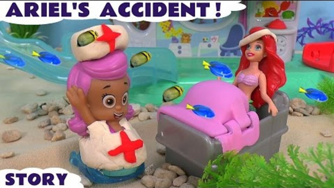 Mermaid Bubble Guppies Story Play Doh Disney Princess Ariel Accident Preschool Song Hospital Toys