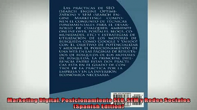 DOWNLOAD PDF  Marketing Digital Posicionamiento SEO SEM y Redes Sociales Spanish Edition FULL FREE