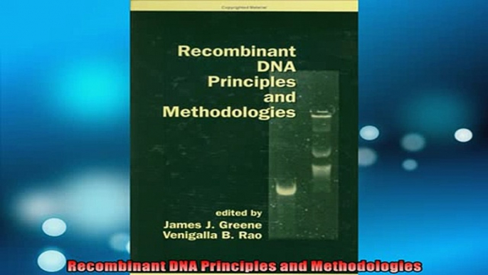 READ book  Recombinant DNA Principles and Methodologies  FREE BOOOK ONLINE