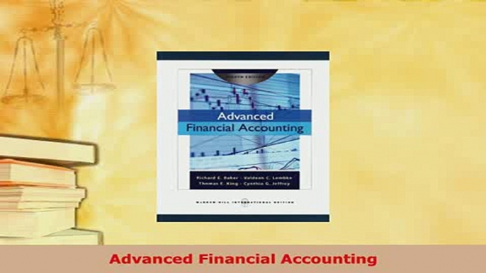 PDF  Advanced Financial Accounting Download Full Ebook