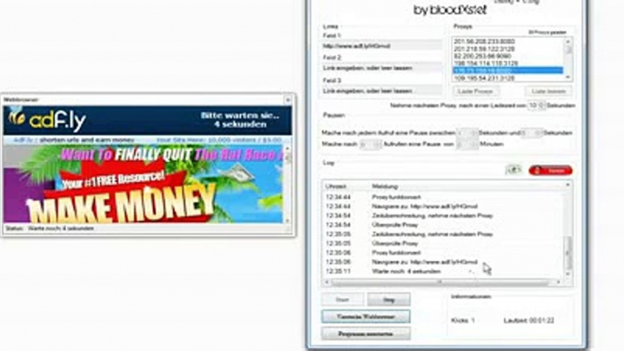 Adf ly Auto Clicker Bot 2013 100% Working Online Free Money Making