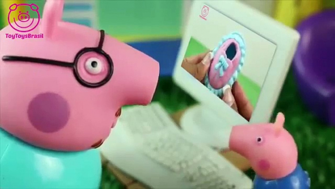 Papai da Peppa Pig Viciado na Internet Pig George Novelinha Peppa Pig em Portugues BR ToyToysBrasil