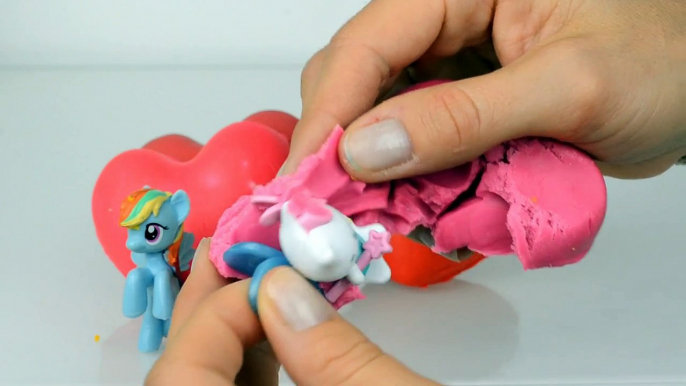 Frozen Play doh hearts kinder Surprise eggs Peppa pig Toys My little pony 2015 Dora the explorer egg