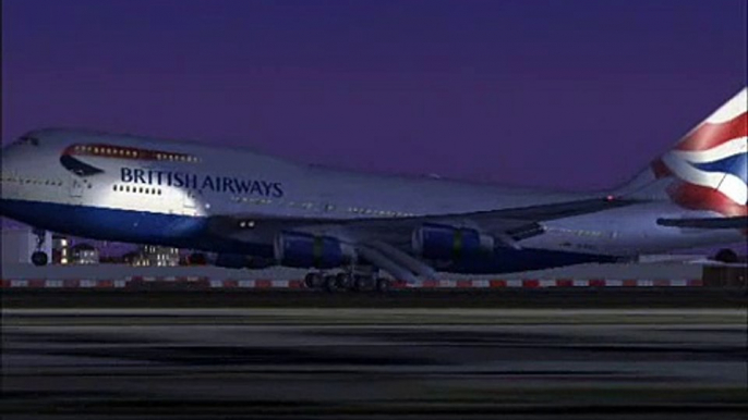 Boeing 747-400 British Airways landing at Heathrow *FS2004*