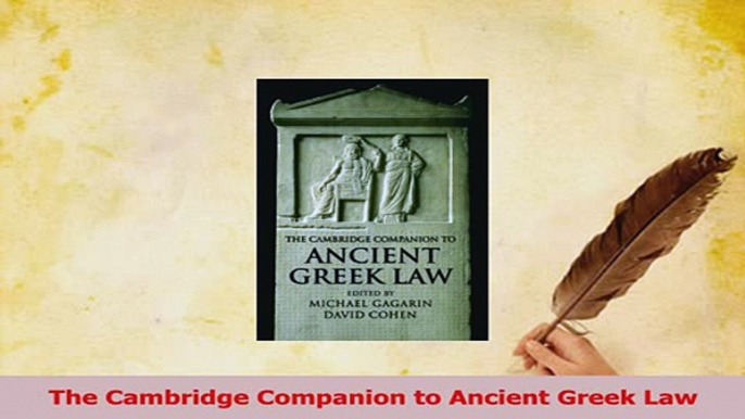 Read  The Cambridge Companion to Ancient Greek Law Ebook Free