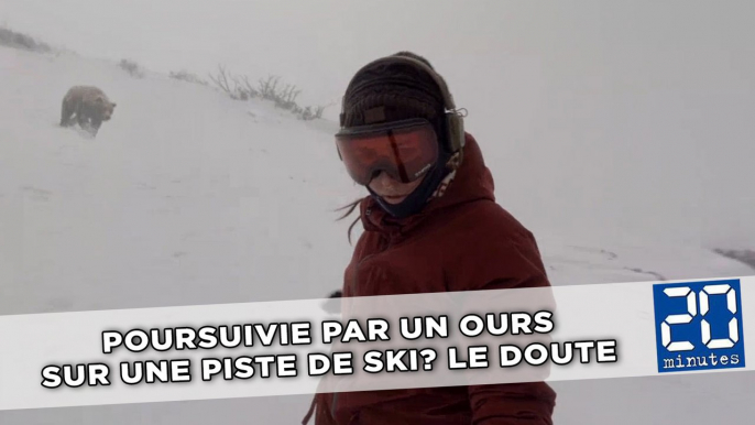 Poursuivie par un ours sur une piste de ski? Pourquoi on doute