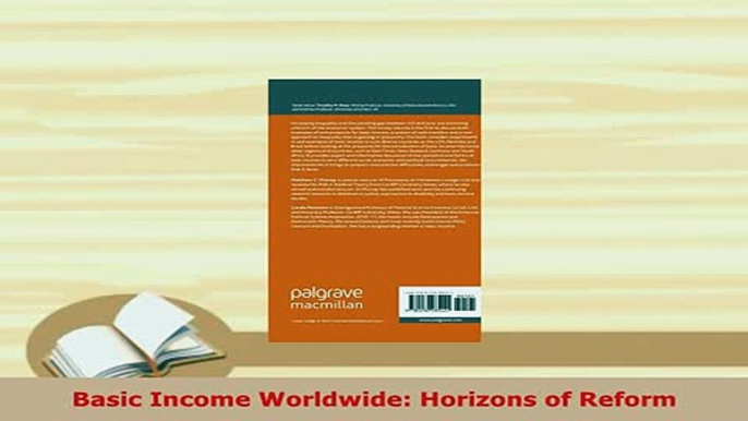 PDF  Basic Income Worldwide Horizons of Reform PDF Full Ebook