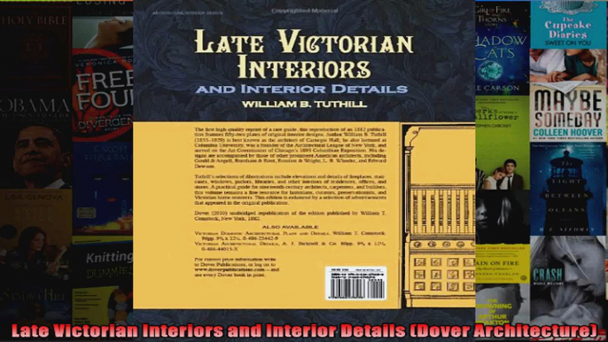 Read  Late Victorian Interiors and Interior Details Dover Architecture  Full EBook