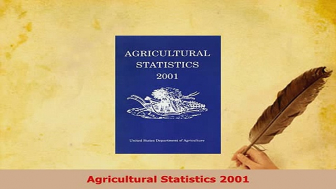 PDF  Agricultural Statistics 2001 PDF Full Ebook