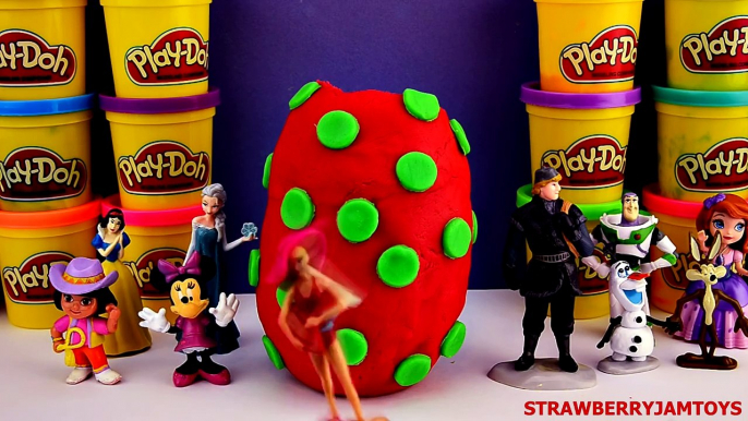 Magic Play Doh Surprise Egg with Barbie Minnie Mouse Frozen Toy Story & More by StrawberryJamToys