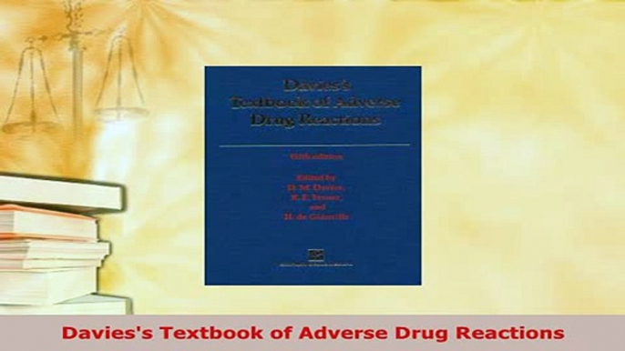 PDF  Daviess Textbook of Adverse Drug Reactions Download Online