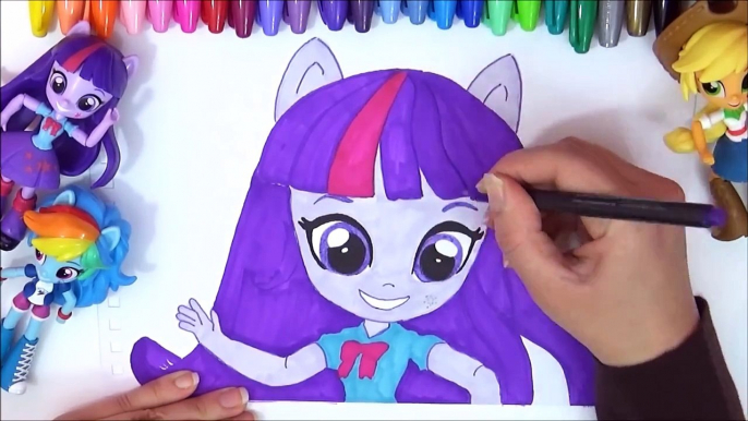 MLP My Little Pony Equestria Girls Minis Speed-Color! Twilight Sparkle, AppleJack MLP Coloring Art