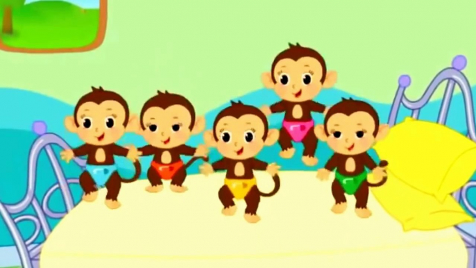 Five Little Monkeys Jumping On The Bed | ABC Song Nursery Rhymes | Song Five Little Monkeys