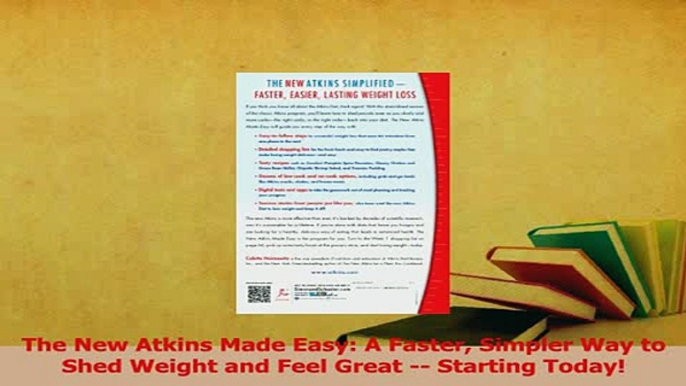 Download  The New Atkins Made Easy A Faster Simpler Way to Shed Weight and Feel Great  Starting PDF Online