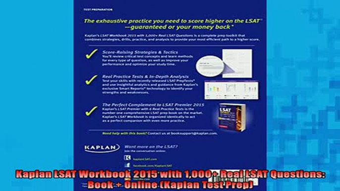 READ book  Kaplan LSAT Workbook 2015 with 1000 Real LSAT Questions Book  Online Kaplan Test Prep  FREE BOOOK ONLINE