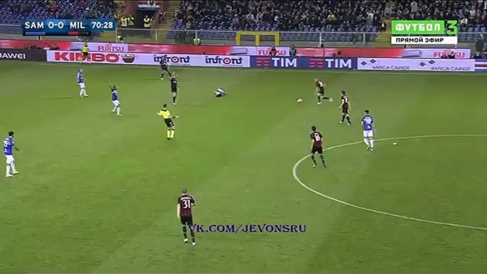 Carlos Bacca 0-1 . Sampdoria - Milan . 17-04-16