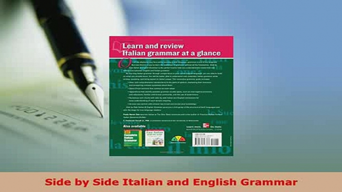 PDF  Side by Side Italian and English Grammar Download Full Ebook