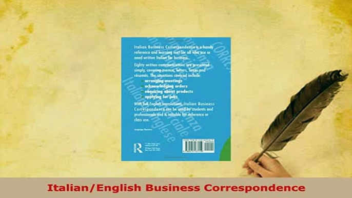 PDF  ItalianEnglish Business Correspondence Download Online