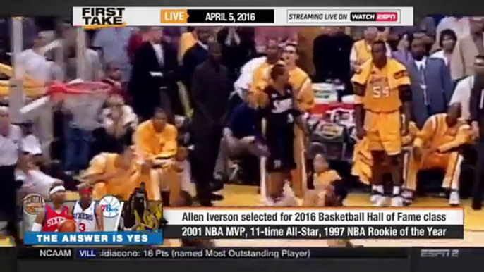 ESPN First Take Today - Allen Iverson Yao Ming  Shaq Lead 2016 NBA HOF Class