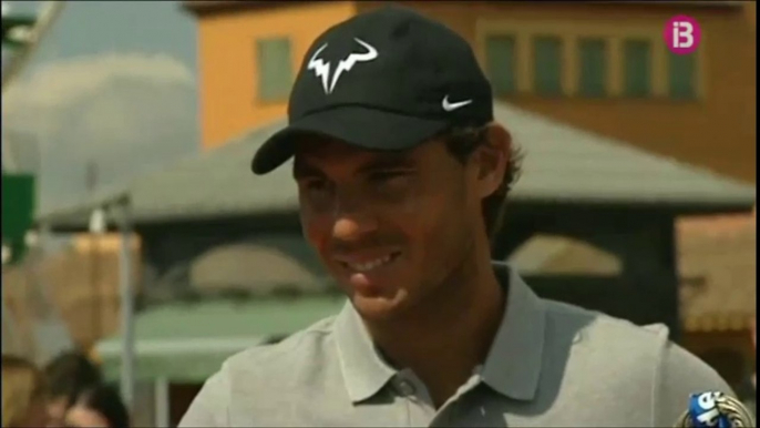 Rafael Nadal and Kei Nishikori at the promotional event of Barcelona Open 2016