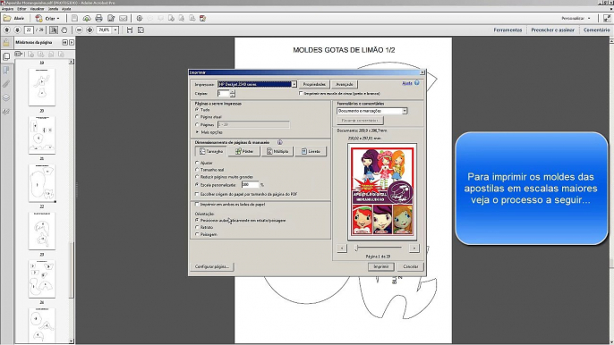 Imprimindo e Dimensionando Escalas de Moldes em PDF