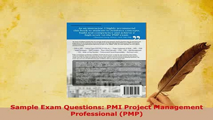 PDF  Sample Exam Questions PMI Project Management Professional PMP Download Online