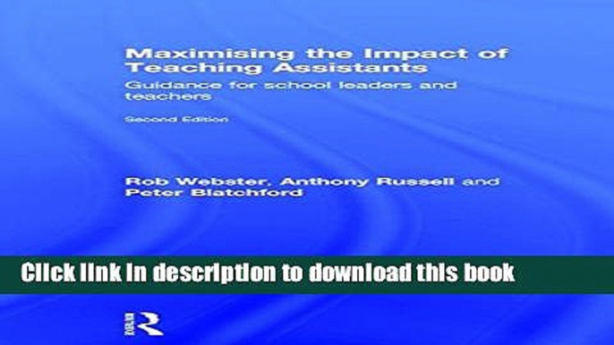 Read Maximising the Impact of Teaching Assistants: Guidance for school leaders and teachers  Ebook