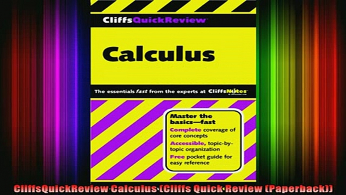 READ book  CliffsQuickReview Calculus Cliffs Quick Review Paperback Full Free