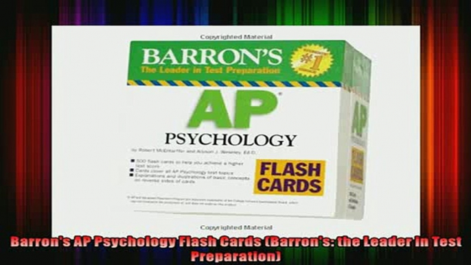 READ book  Barrons AP Psychology Flash Cards Barrons the Leader in Test Preparation Full EBook