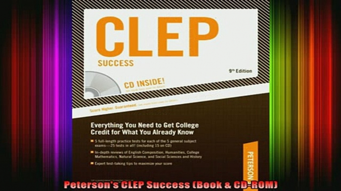 READ book  Petersons CLEP Success Book  CDROM Full Free