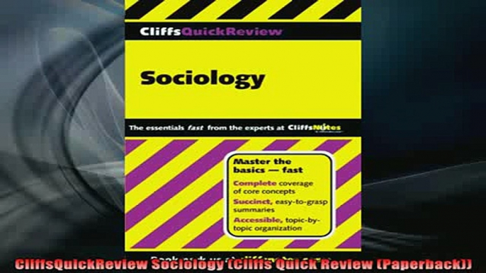 READ book  CliffsQuickReview Sociology Cliffs Quick Review Paperback Full EBook