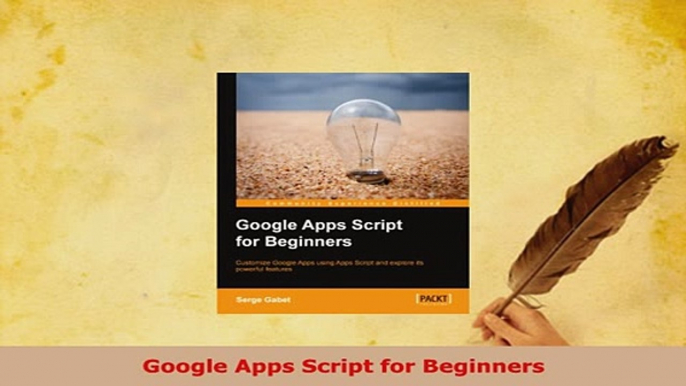 Download  Google Apps Script for Beginners  EBook