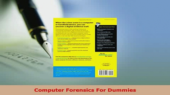 Download  Computer Forensics For Dummies Free Books