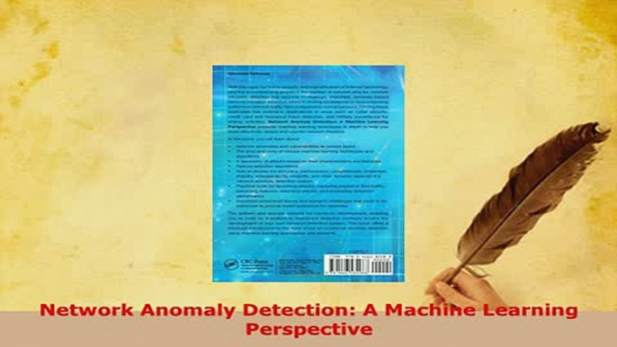 PDF  Network Anomaly Detection A Machine Learning Perspective Free Books