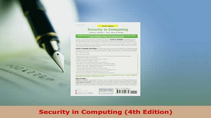 PDF  Security in Computing 4th Edition  Read Online