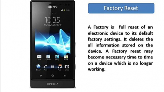 Sony Xperia Sola Factory Reset