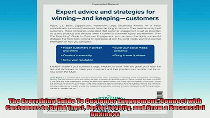 Free PDF Downlaod  The Everything Guide To Customer Engagement Connect with Customers to Build Trust Foster  DOWNLOAD ONLINE