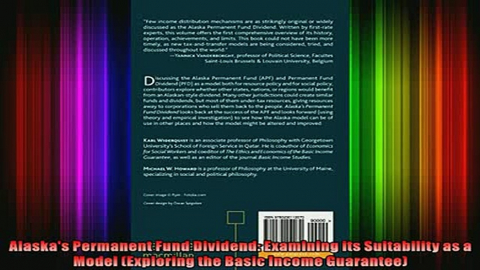 READ book  Alaskas Permanent Fund Dividend Examining its Suitability as a Model Exploring the Full EBook