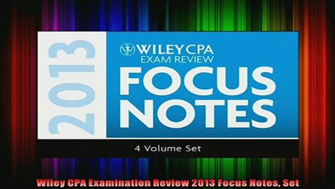 READ book  Wiley CPA Examination Review 2013 Focus Notes Set Full Free