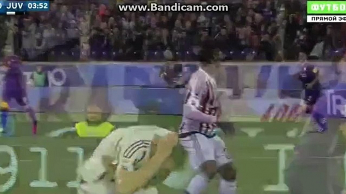 Red Card For Pogba Horror Foul - Fiorentina 0-1 Juventus 24-04-2016