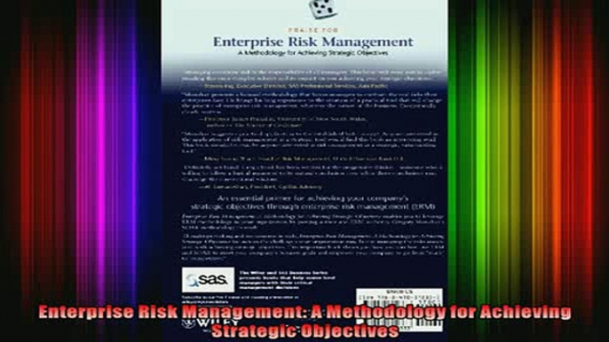 READ book  Enterprise Risk Management A Methodology for Achieving Strategic Objectives Full Free