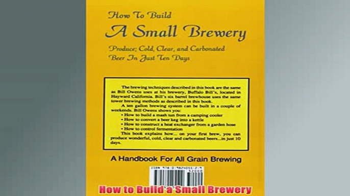 Free   How to Build a Small Brewery Read Download