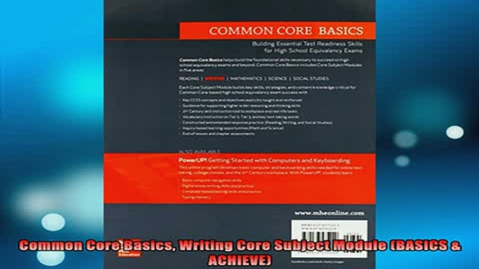 Free Full PDF Downlaod  Common Core Basics Writing Core Subject Module BASICS  ACHIEVE Full Free