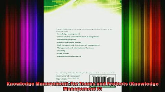 READ Ebooks FREE  Knowledge Management For Teams and Projects Knowledge Management S Full Free