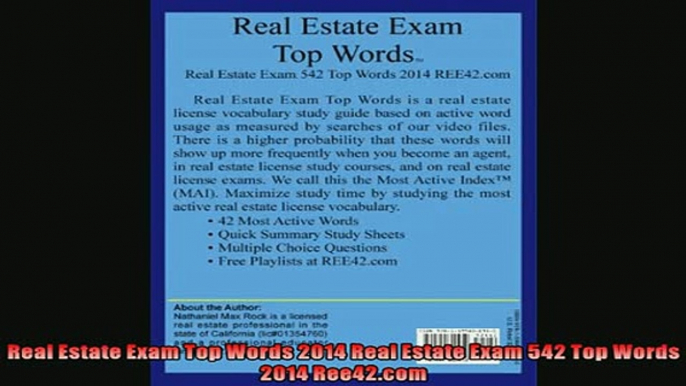 READ book  Real Estate Exam Top Words 2014 Real Estate Exam 542 Top Words 2014 Ree42com  FREE BOOOK ONLINE