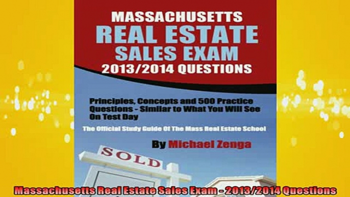 READ book  Massachusetts Real Estate Sales Exam  20132014 Questions  DOWNLOAD ONLINE